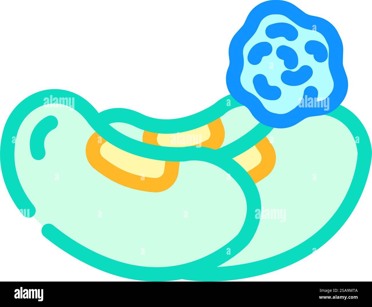 Soja-Allergen freies Produkt Lebensmittel Farbe Symbol Vektor. Lebensmittelschild für allergenfreie Produkte. Isolierte Symboldarstellung. Soja-Allergen freies Produkt Lebensmittel Farbe Symbol Vektor Illustration Stock Vektor