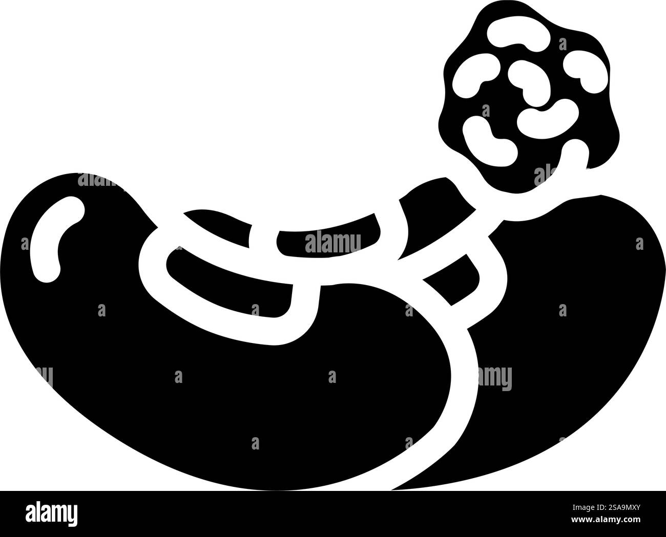 Soja allergen freies Produkt Lebensmittel Glyphe Icon Vektor. Lebensmittelschild für allergenfreie Produkte. Isolierte Symboldarstellung. Soja allergen freies Produkt Lebensmittel Glyphe Icon Vektor Illustration Stock Vektor