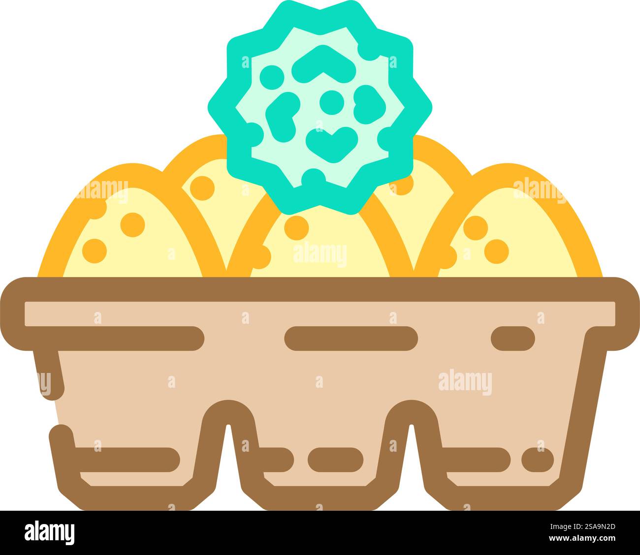 Eier Allergen freies Produkt Lebensmittel Farbe Symbol Vektor. Lebensmittel-Schild für Eier, allergenfrei. Isolierte Symboldarstellung. Eier Allergen freies Produkt Lebensmittel Farbe Symbol Vektor Illustration Stock Vektor
