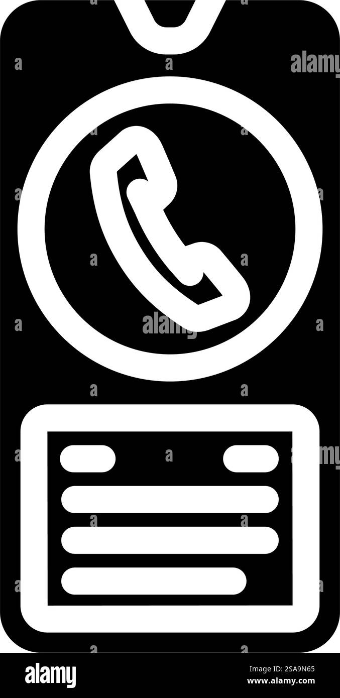 Notruf Ambulanz Glyphe Symbol Vektor. Notrufschild. Isolierte Symboldarstellung. Notruf Ambulanz Glyph Symbol Vektor Illustration Stock Vektor