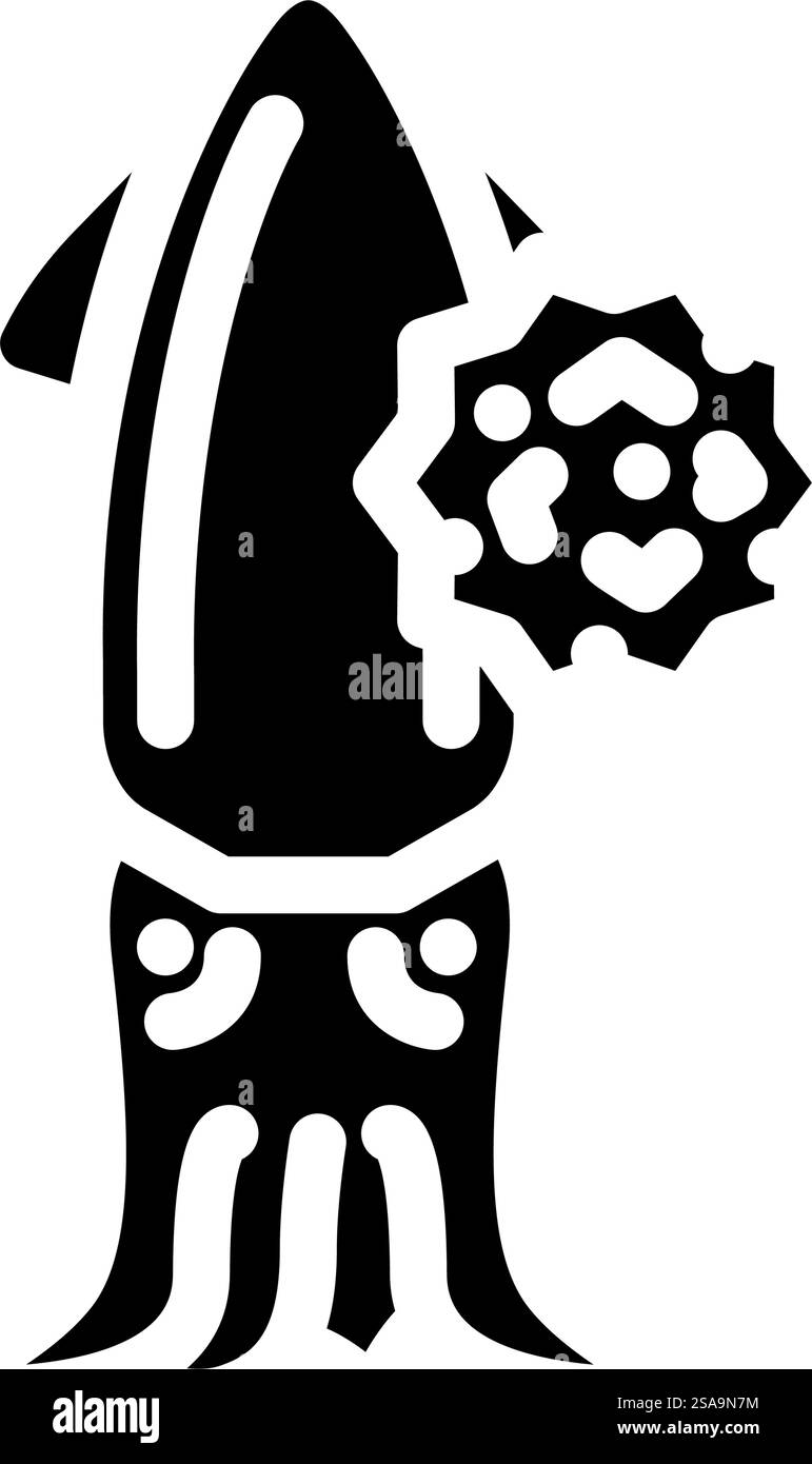 Mollusken allergenfreies Produkt Lebensmittel Glyphe Icon Vektor. Lebensmittelschild für allergenfreie Weichtiere. Isolierte Symboldarstellung. Mollusken allergenfreies Produkt Lebensmittel Glyphe Icon Vektor Illustration Stock Vektor