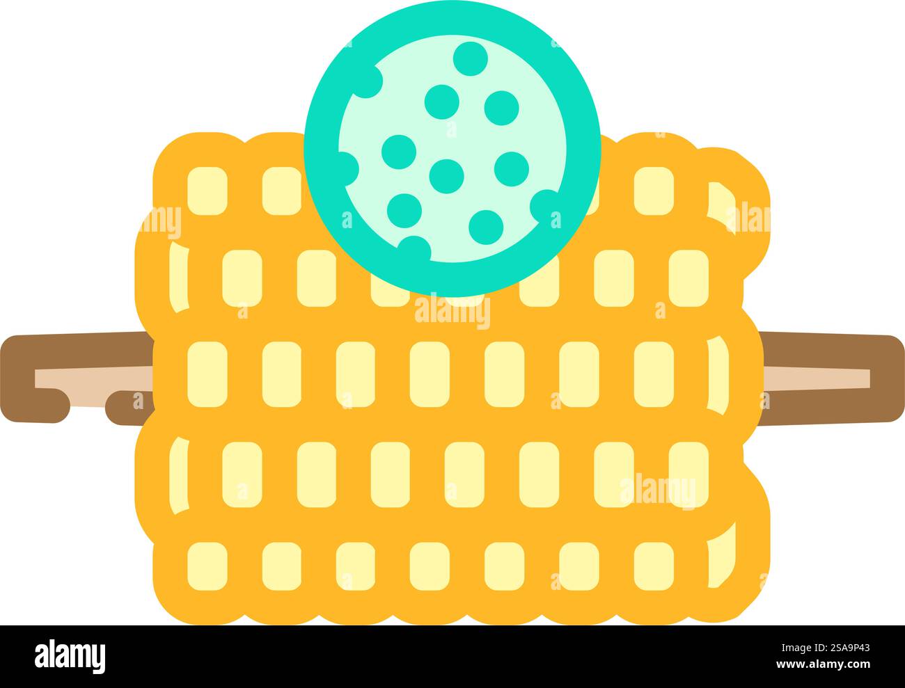 Maisallergen freies Produkt Lebensmittel Farbe Symbol Vektor. Lebensmittelschild ohne Maisallergen. Isolierte Symboldarstellung. Maisallergen freies Produkt Lebensmittel Farbe Symbol Vektor Illustration Stock Vektor