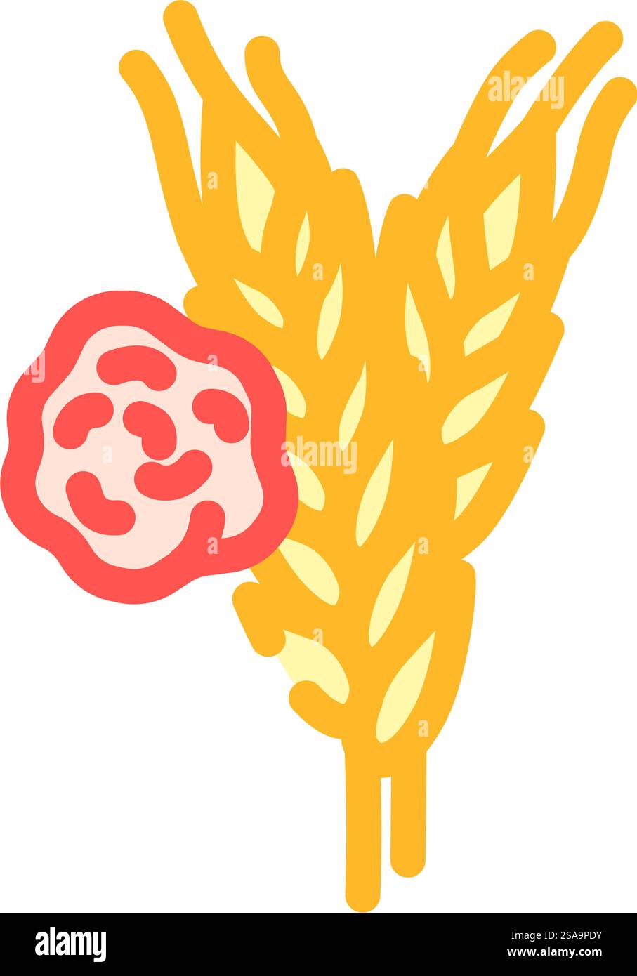 Weizenallergen freies Produkt Lebensmittelfarbe Icon Vektor. Lebensmittelschild für allergenfreies Produkt. Isolierte Symboldarstellung. Weizenallergen freies Produkt Lebensmittel Farbe Symbol Vektor Illustration Stock Vektor