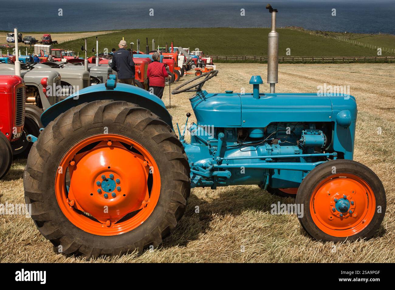 Blauer Fordson Dexta-Traktor Stockfoto