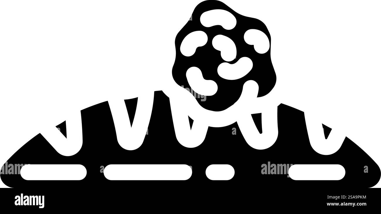 Glutenallergenfreies Produkt Lebensmittel Glyphe Icon Vektor. Lebensmittelschild für glutenallergenfreies Produkt. Isolierte Symboldarstellung. Glutenallergen freies Produkt Lebensmittel Glyphe Icon Vektor Illustration Stock Vektor