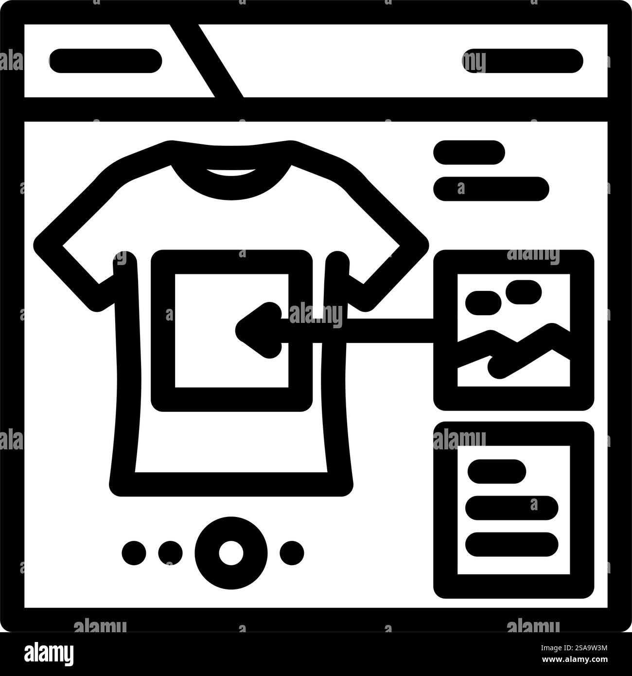 Symbolvektor für Position bei Bedarf drucken. Schild bei Bedarf drucken. Schwarze Abbildung des isolierten Kontursymbols. Vektorgrafik des Symbols für die Position nach Bedarf drucken Stock Vektor