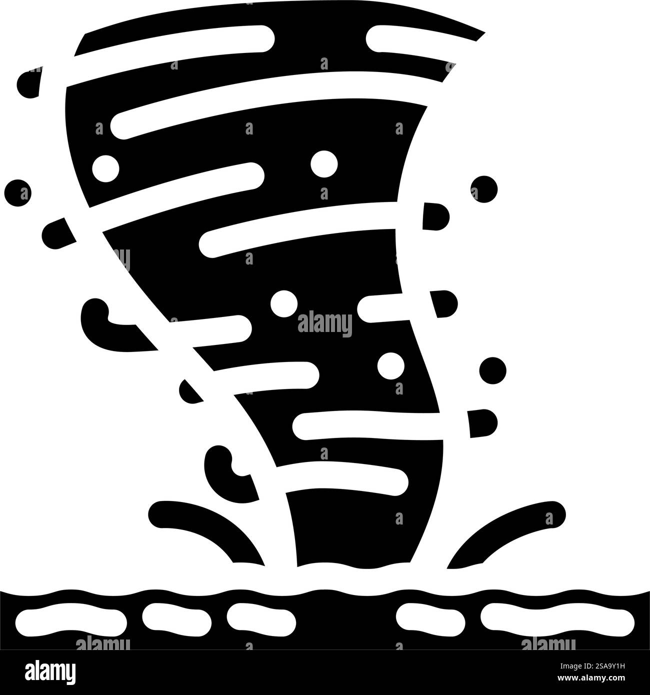 Hurrikan Naturphänomene Glyphe Icon Vektor. Hurrikan Naturphänomene Zeichen. Isolierte Symboldarstellung. Hurrikan Naturphänomene Glyphe Icon Vektor Illustration Stock Vektor