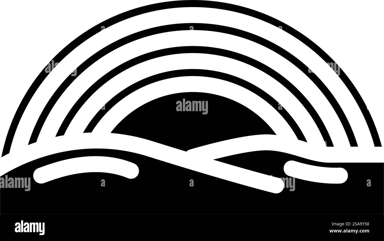 regenbogen Naturphänomene Glyphe Icon Vektor. regenbogen-Naturphänomene-Zeichen. Isolierte Symboldarstellung. regenbogen Naturphänomene Glyphe Icon Vektor Illustration Stock Vektor