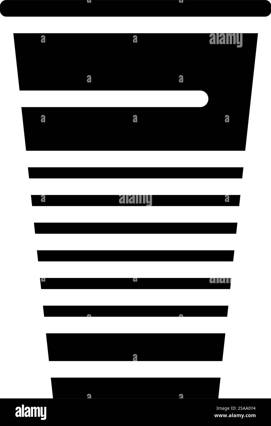 Tasse Kunststoffverpackung Glyphe Symbol Vektor. Schild mit Kunststoffverpackung. Isolierte Symboldarstellung. Tasse Kunststoffverpackung Glyphe Symbol Vektor Illustration Stock Vektor