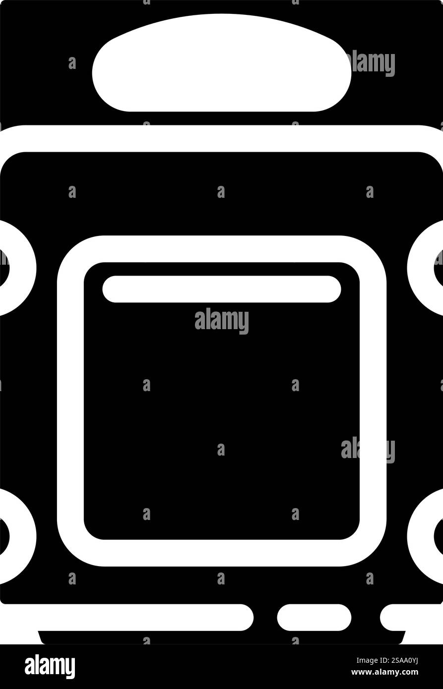 Clamshell-Paket Kunststoffverpackung Glyphe-Symbol-Vektor. Schild mit Kunststoffverpackung. Isolierte Symboldarstellung. Clamshell-Paket Kunststoffverpackung Glyph-Symbol-Vektor-Illustration Stock Vektor