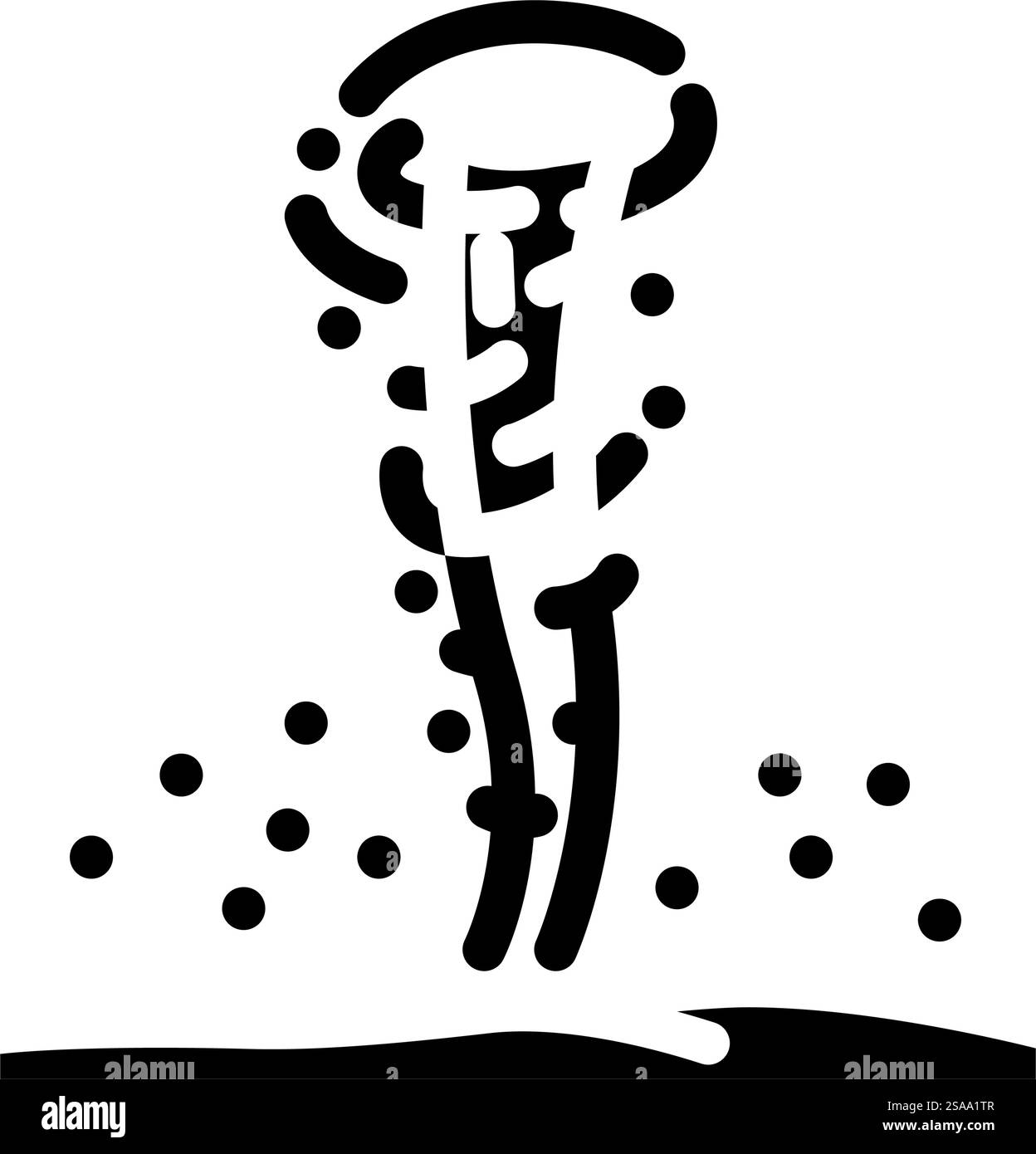 Staub Teufel natürliche Phänomene Glyphe Icon Vektor. Staubteufel Naturphänomene Zeichen. Isolierte Symboldarstellung. Staub Teufel natürliche Phänomene Glyphe Icon Vektor Illustration Stock Vektor