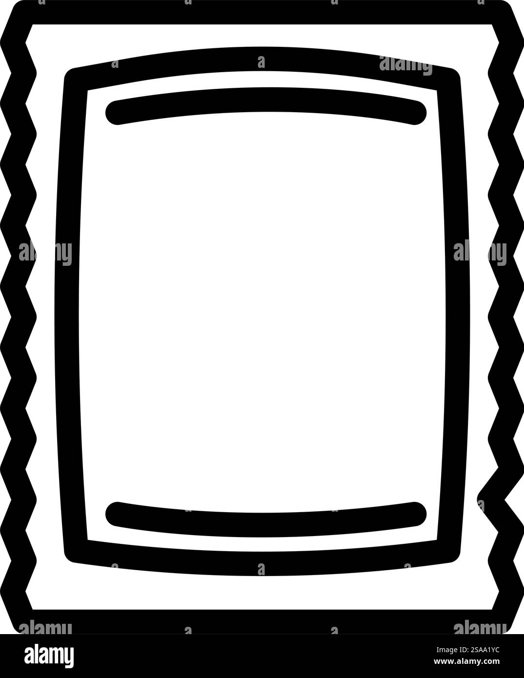 Beutel Kunststoffverpackungslinie Symbolvektor. Schild mit Kunststoffverpackung für Beutel. Schwarze Abbildung des isolierten Kontursymbols. Beutel Kunststoffverpackung Linie Symbol Vektor Illustration Stock Vektor