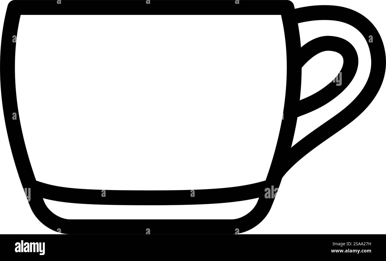 Becherglas Verpackungslinie Symbol Vektor. Schild für Becherglasverpackung. Schwarze Abbildung des isolierten Kontursymbols. Vektorgrafik für die Verpackungslinie des Bechers Stock Vektor