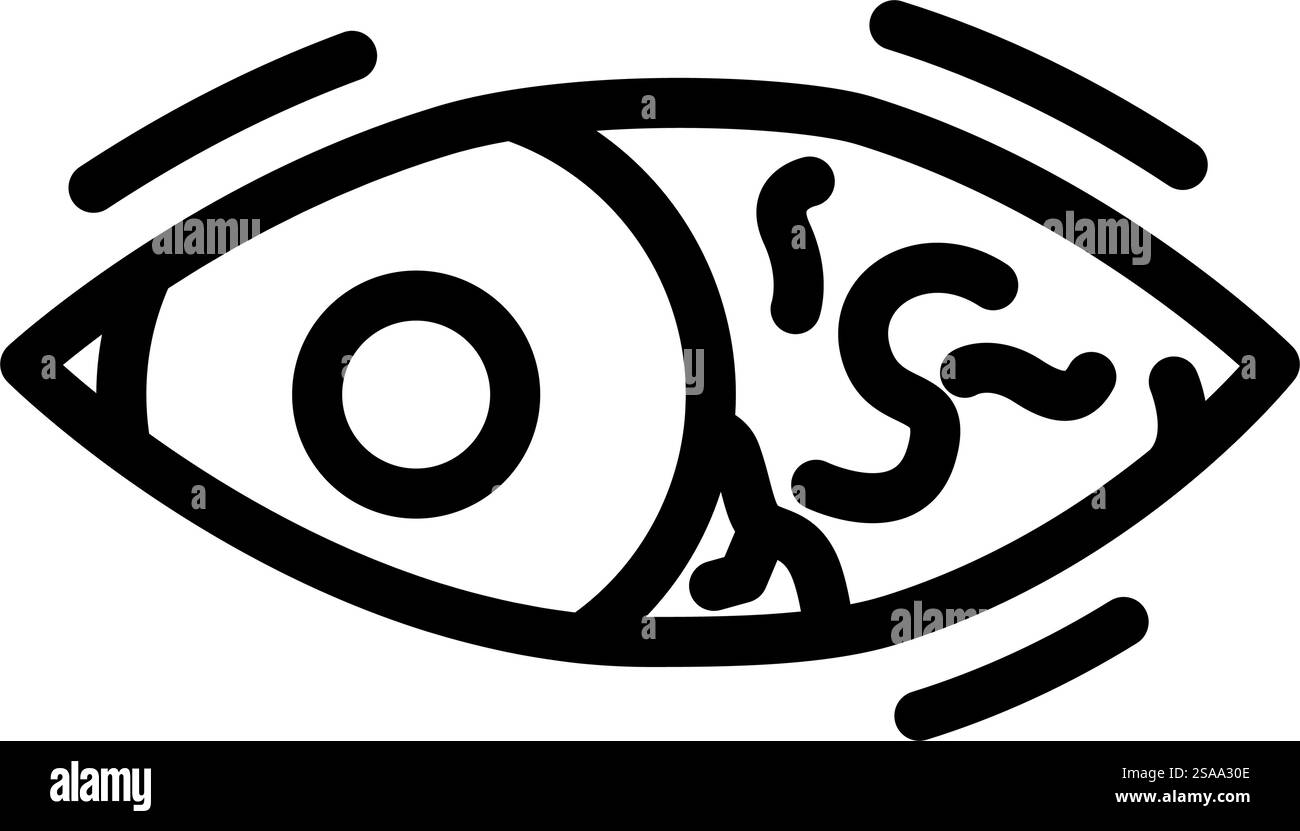 Menschlicher Körper Wurm Parasitenlinie Symbol Vektor. Das Parasitenzeichen des menschlichen Körperwurms. Schwarze Abbildung des isolierten Kontursymbols. Menschlicher Körper Wurm Parasitenlinie Symbol Vektor Illustration Stock Vektor