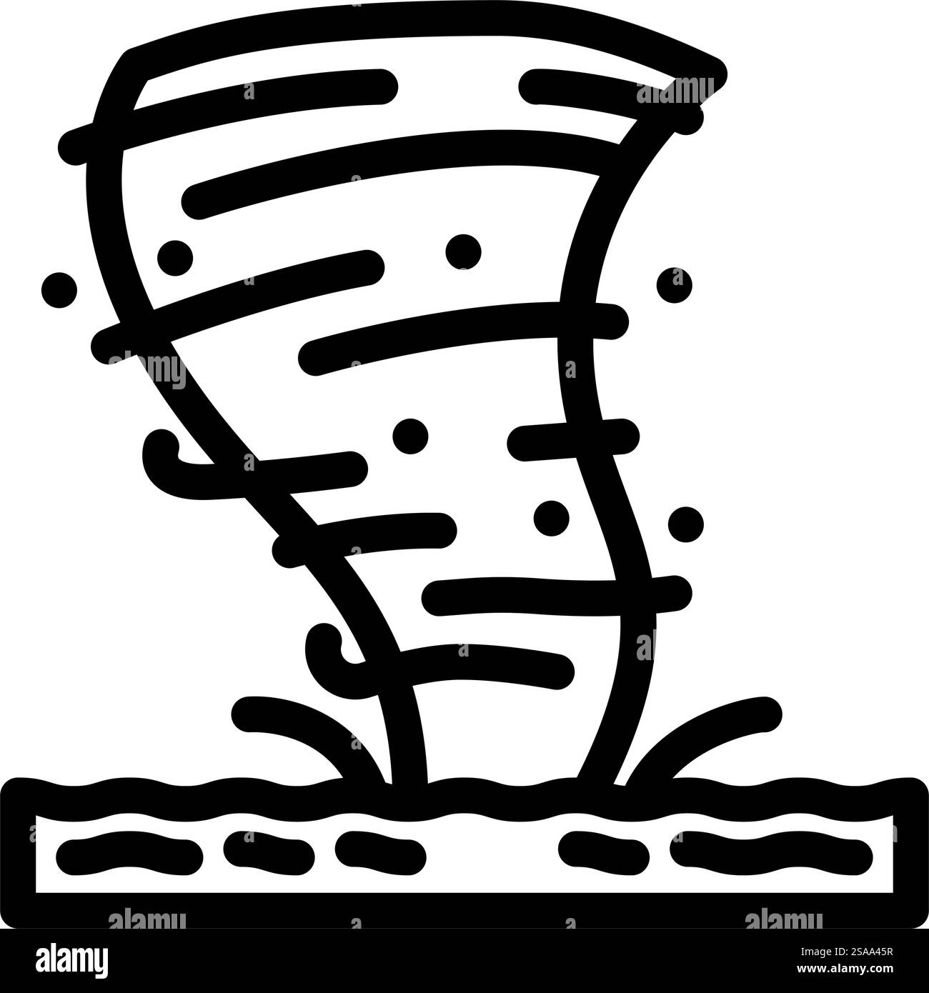 Hurrikan Naturphänomene Linie Symbol Vektor. Hurrikan Naturphänomene Zeichen. Schwarze Abbildung des isolierten Kontursymbols. Hurrikan natürliche Phänomene Linie Symbol Vektor Illustration Stock Vektor