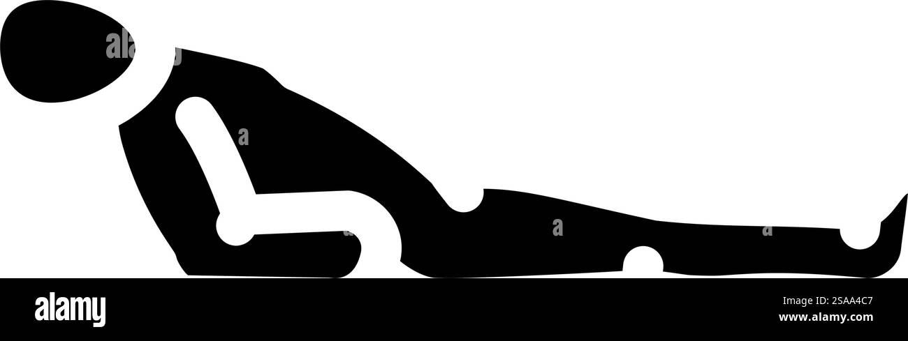 Fisch Pose Matsyasana Yoga Glyph Symbol Vektor. Fisch Pose Matsyasana ...