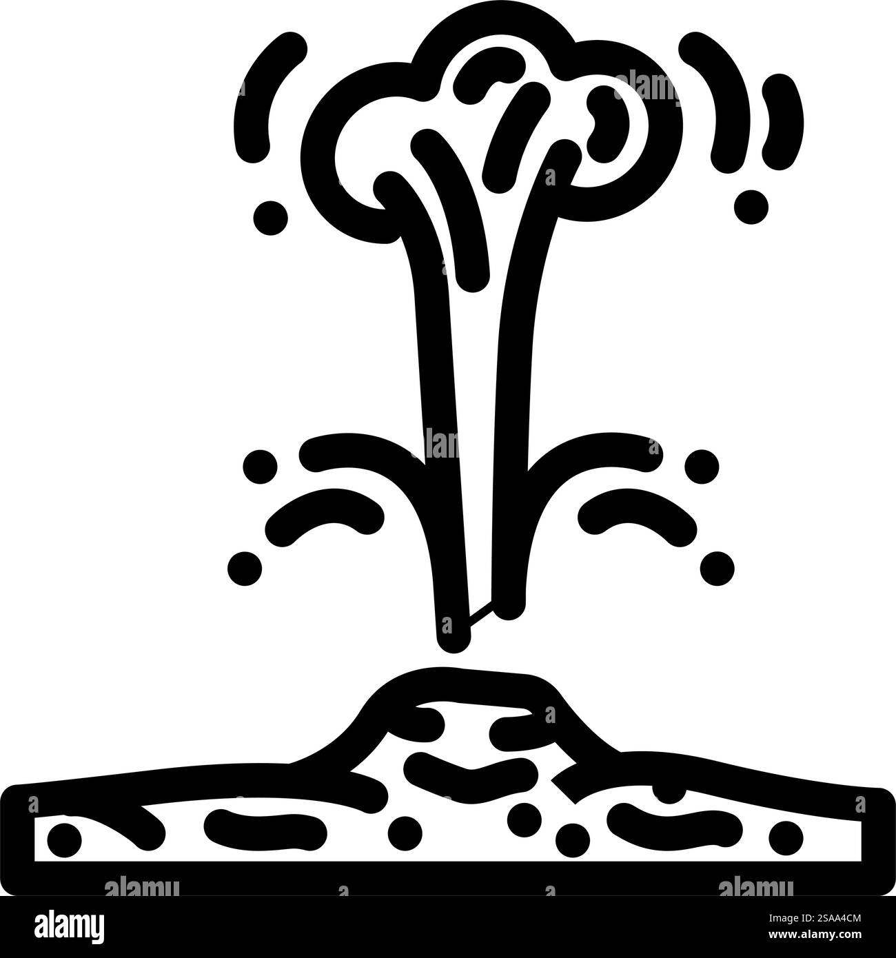 geysir natürliche Phänomene Linie Symbol Vektor. geysir-Naturphänomene-Zeichen. Schwarze Abbildung des isolierten Kontursymbols. geysir natürliche Phänomene Linie Symbol Vektor Illustration Stock Vektor