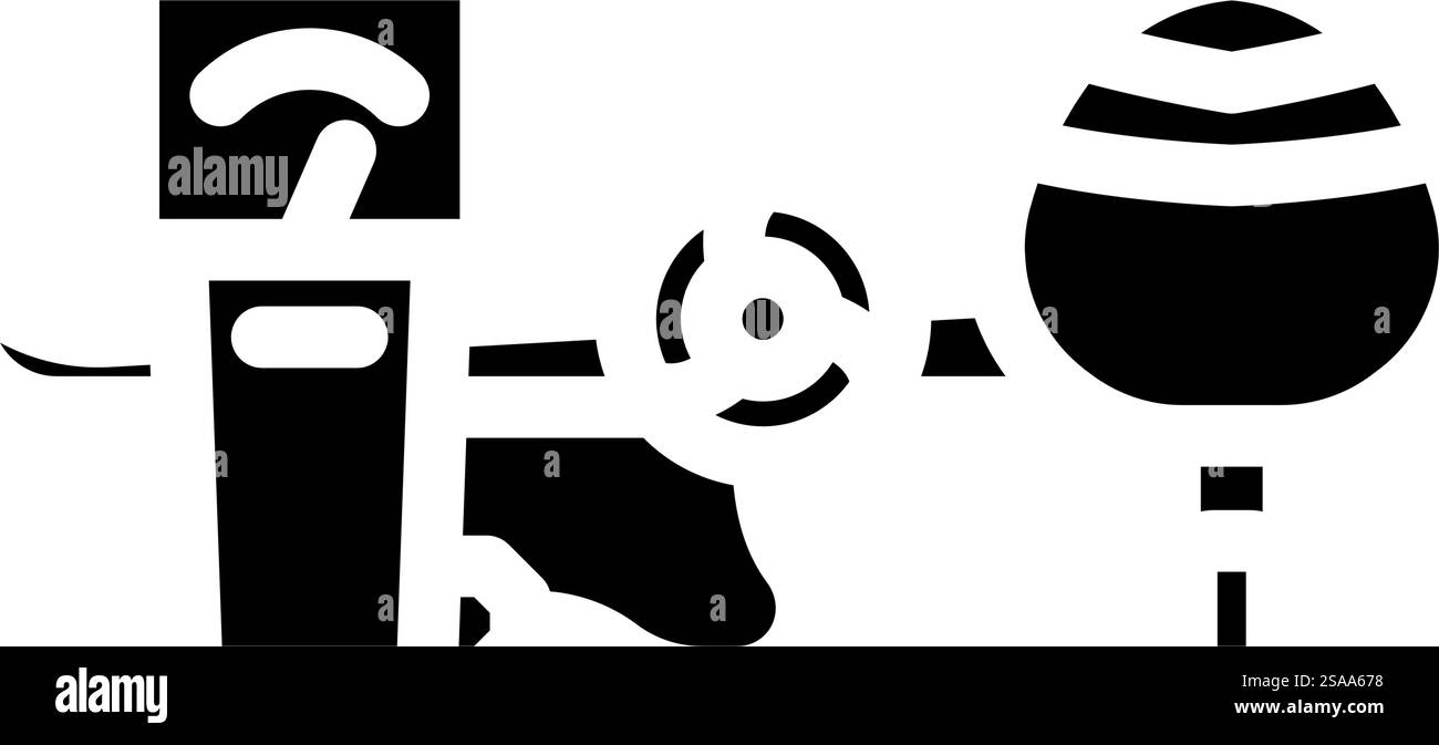 Jet Fuel Oil Industrie Glyphe Symbol Vektor. Schild für Düsenöl-Industrie. Isolierte Symboldarstellung. Jet Fuel Oil Industrie Glyphe Symbol Vektor Illustration Stock Vektor