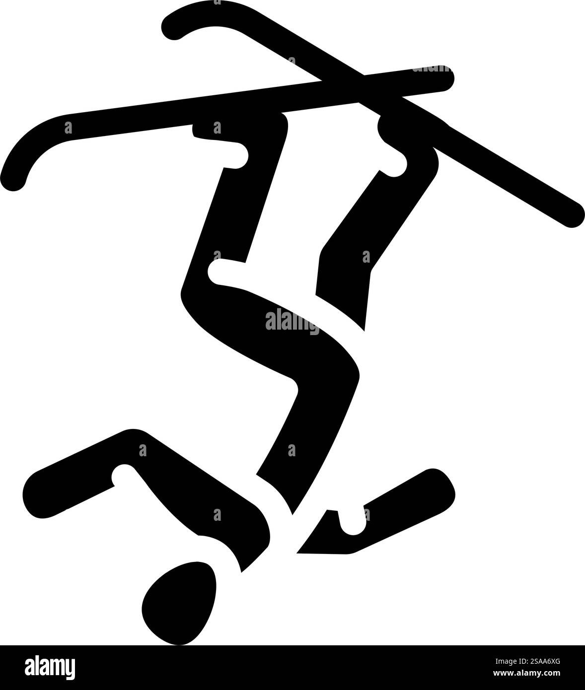 freestyle Ski Wintersport Glyphe Icon Vektor. freestyle Ski Wintersport Schild. Isolierte Symboldarstellung. freestyle Ski Wintersport Glyphe Icon Vektor Illustration Stock Vektor