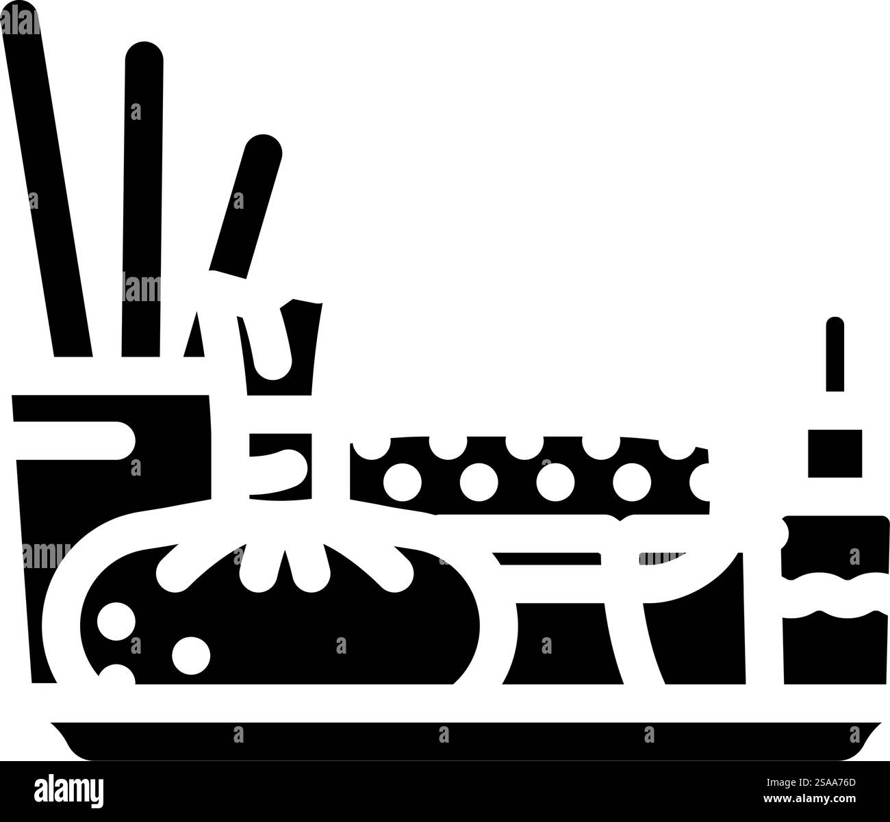 Öltherapie ayurveda Glyphe Icon Vektor. Öltherapie ayurveda-Zeichen. Isolierte Symboldarstellung. Öltherapie ayurveda Glyphe Icon Vektor Illustration Stock Vektor