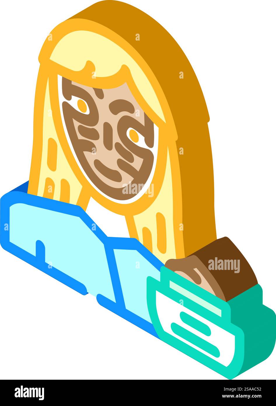 Tonmaske Spa Therapie Behandlung isometrischer Icon Vektor. Tonmaske Spa-Therapiezeichen. Isolierte Symboldarstellung. Tonmaske Spa Therapie Behandlung isometrische Icon Vektor Illustration Stock Vektor