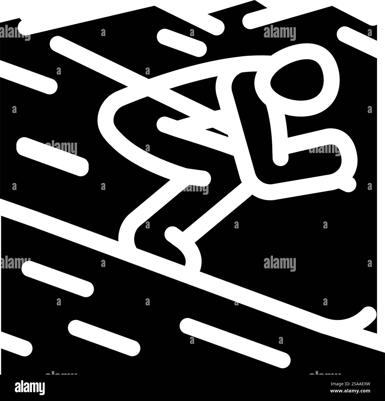 alpinski Wintersport Glyphe Symbol Vektor. alpinski Wintersportschild. Isolierte Symboldarstellung. alpinski Wintersport Glyphe Icon Vektor Illustration Stock Vektor