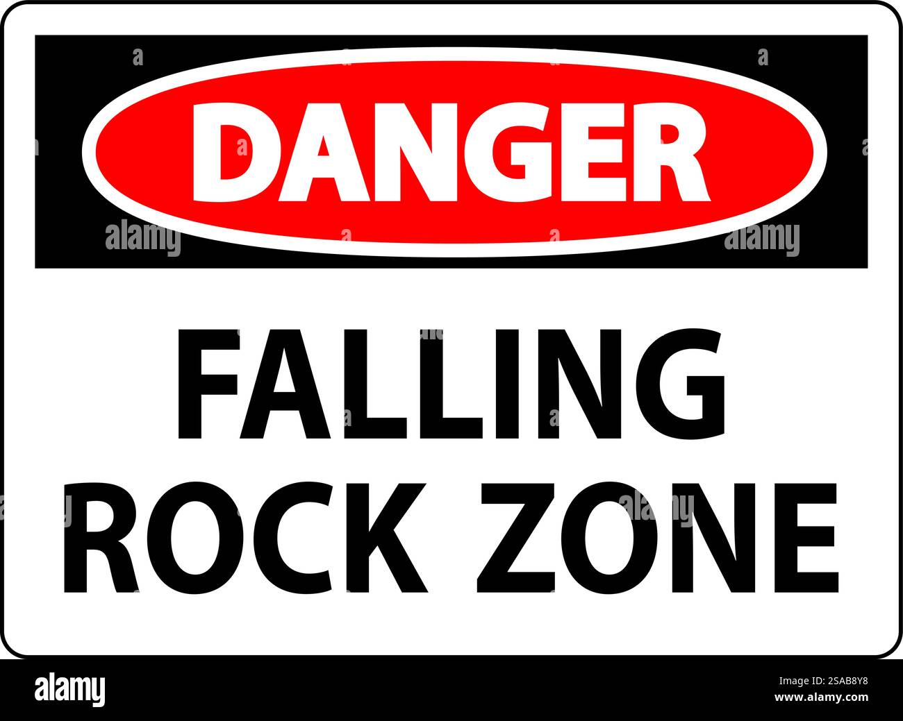 Gefahrenschild, Falling Rock Zone Stock Vektor