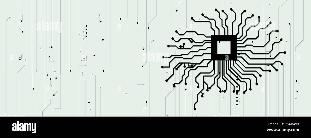 Abstraktes menschliches Gehirn. Künstliche Intelligenz neue Technologie. Futuristischer Hintergrund der Wissenschaft Stock Vektor