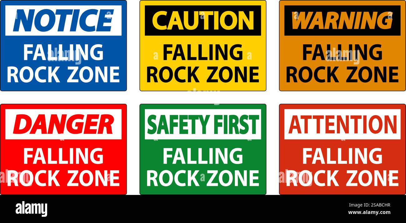 Gefahrenschild, Falling Rock Zone Stock Vektor