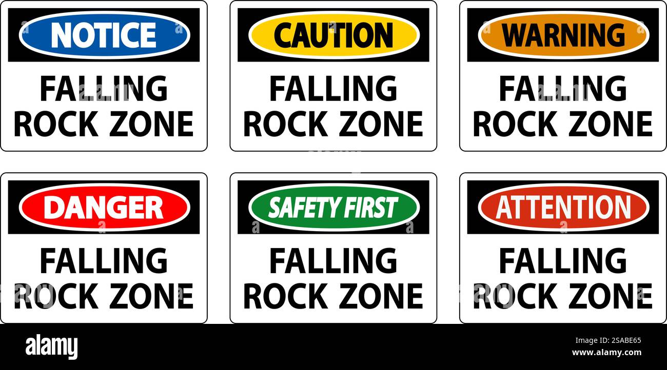 Gefahrenschild, Falling Rock Zone Stock Vektor
