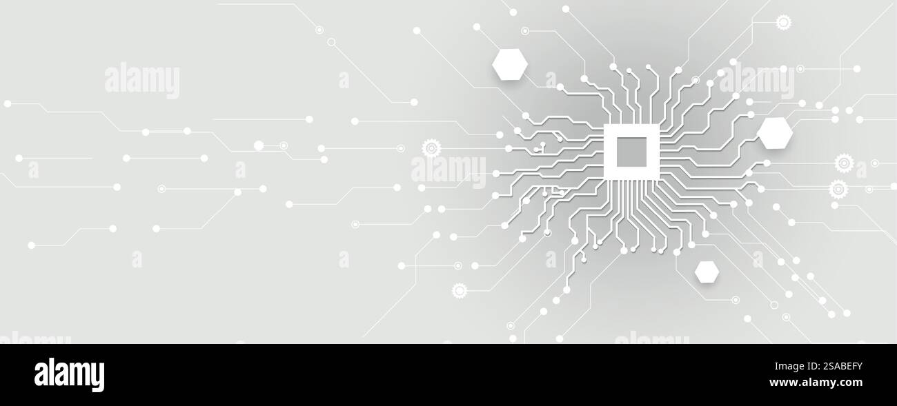 Abstraktes menschliches Gehirn. Künstliche Intelligenz neue Technologie. Futuristischer Hintergrund der Wissenschaft Stock Vektor