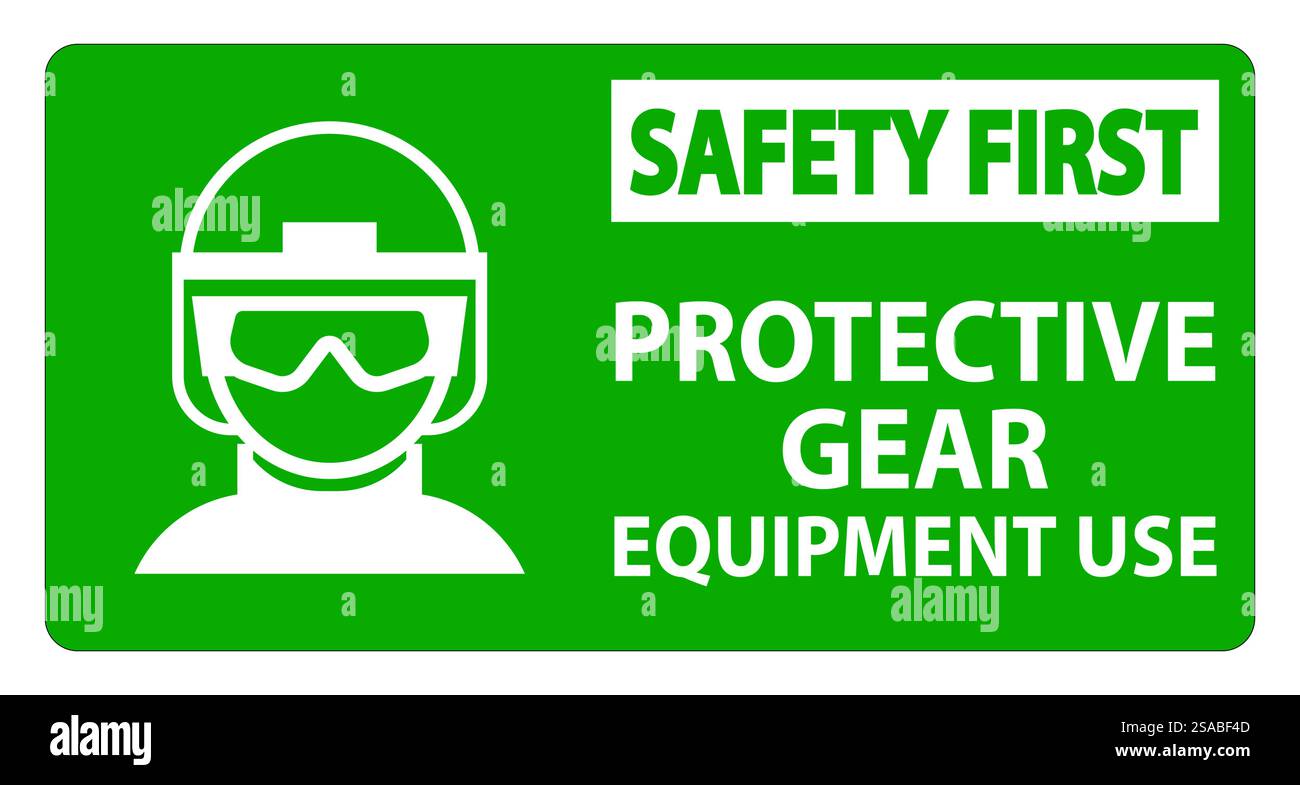 Verwendung von Sicherheits- oder Schutzausrüstung und Ausrüstung Stock Vektor