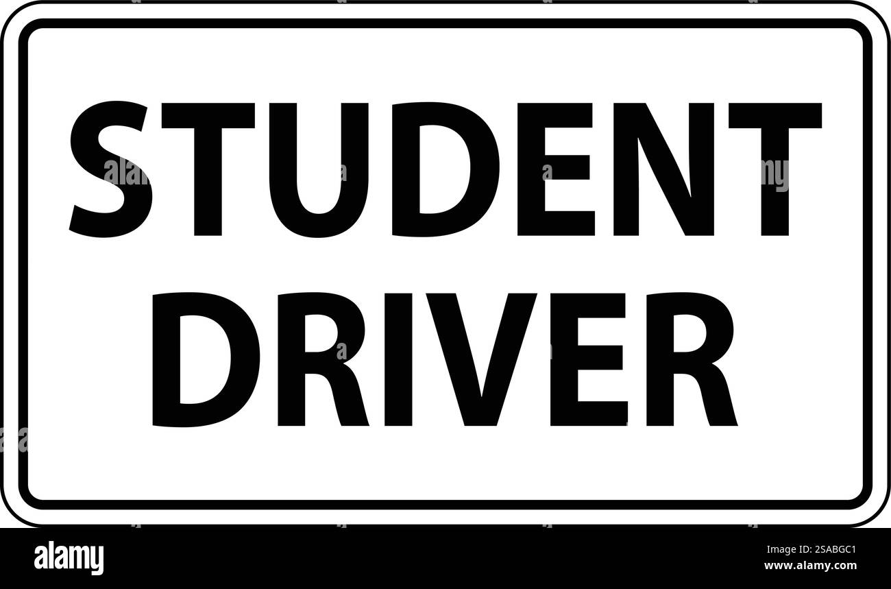 Magnetschild Für Schüler/Fahrer, Fahrer/Schüler Stock Vektor