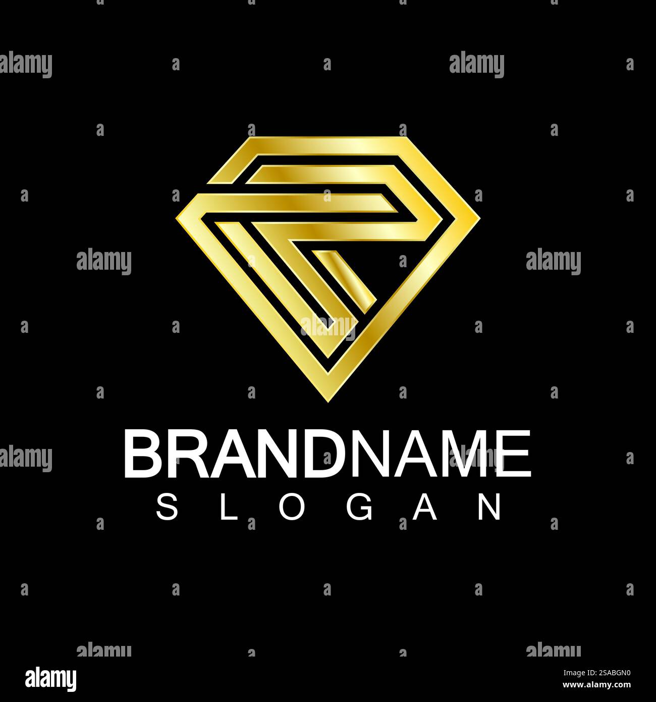 Ein rautenförmiger schwarzer Hintergrund mit dem Buchstaben R. Stock Vektor