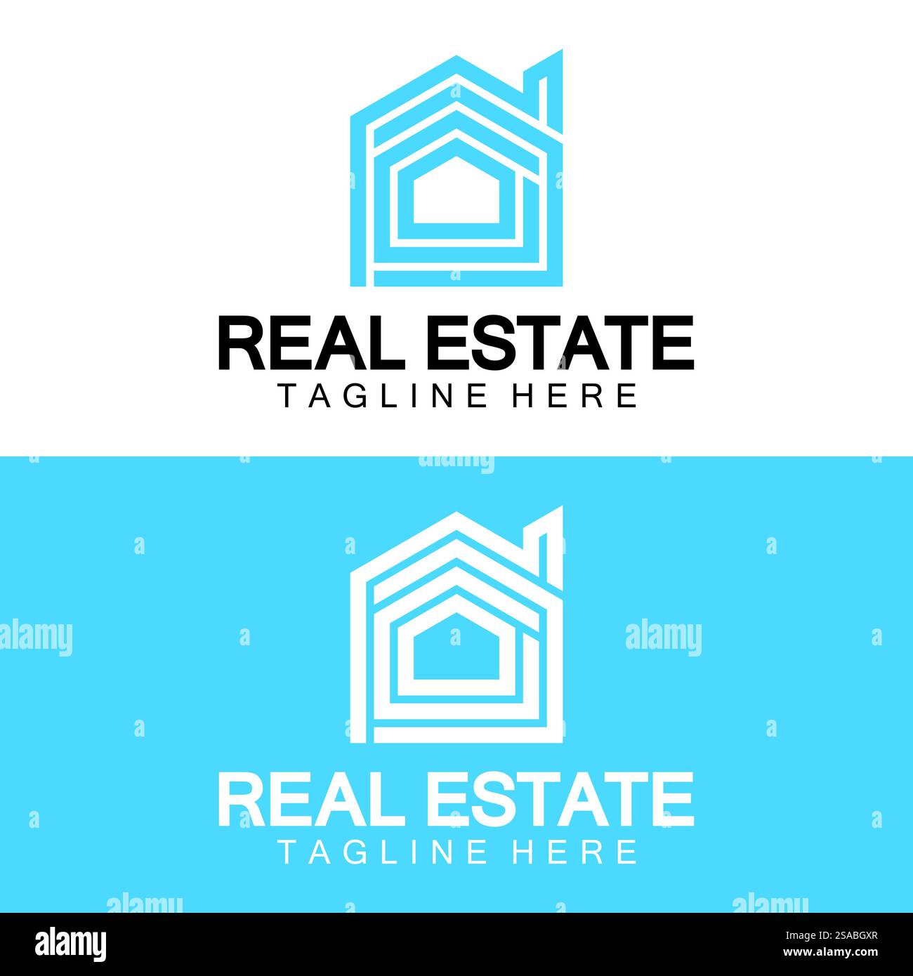 Real Estate Logo Vektor. Logo-Design-Vorlage für Immobilien-Immobilien-Illustration mit minimalistischem Konzept der Haussymbollinie Stock Vektor