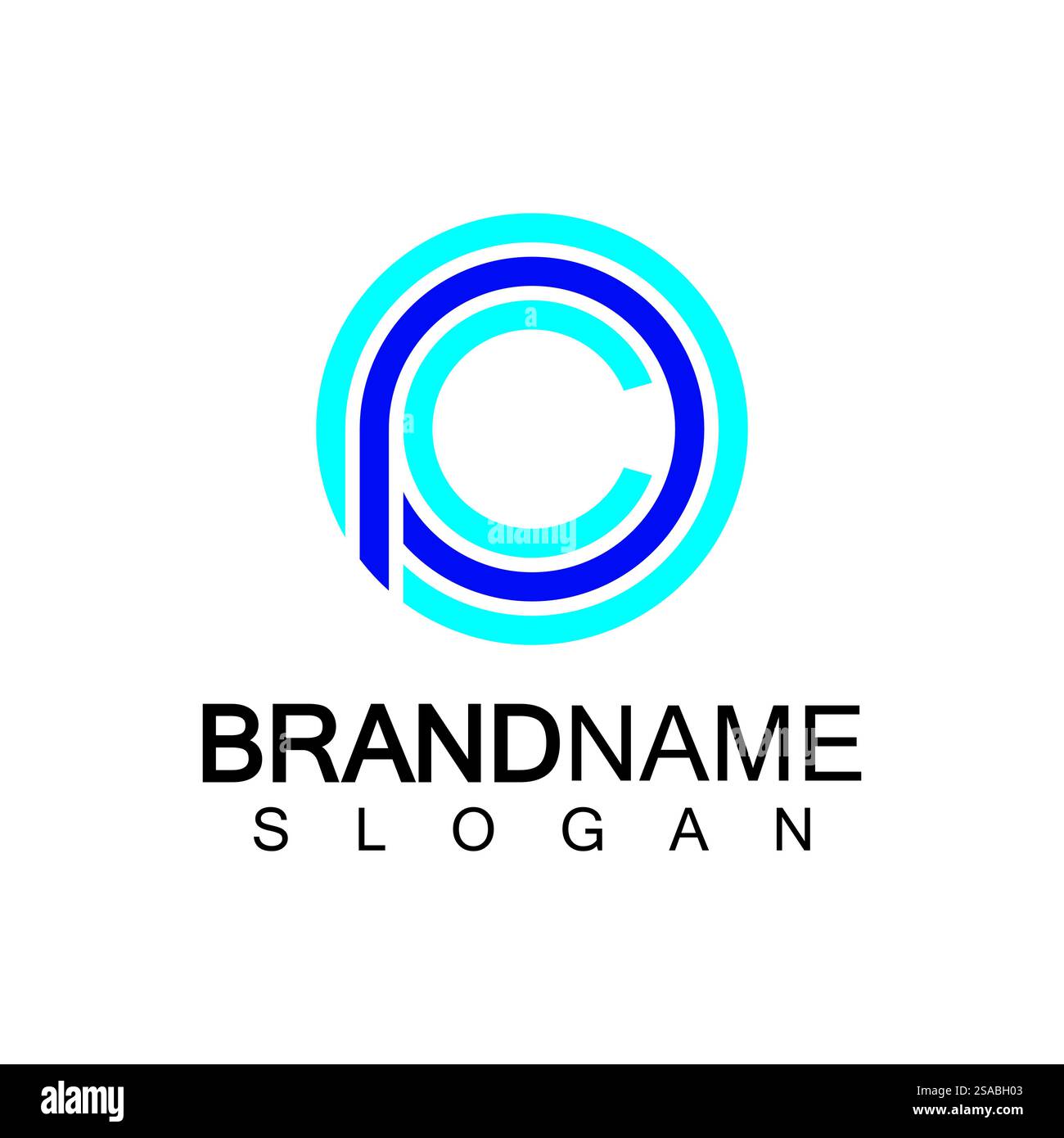 Anfangsbuchstabe Logo cp, pc, p innen c, Monogramm abgerundete Form Stock Vektor