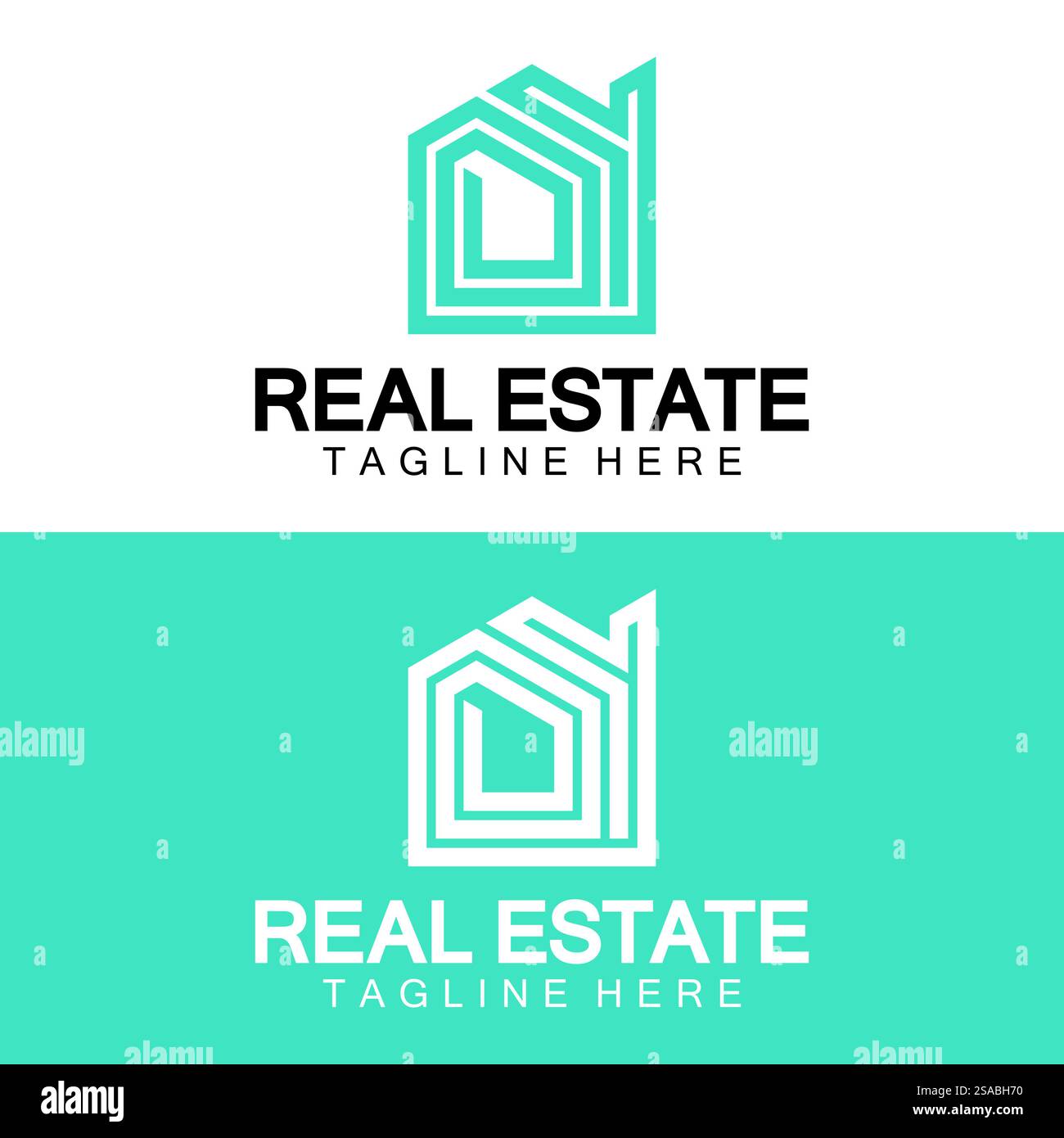 Real Estate Logo Vektor. Logo-Design-Vorlage für Immobilien-Immobilien-Illustration mit minimalistischem Konzept der Haussymbollinie Stock Vektor