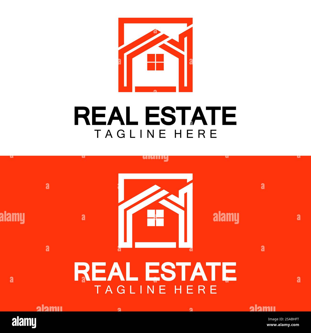 Real Estate Logo Vektor. Logo-Design-Vorlage für Immobilien-Immobilien-Illustration mit minimalistischem Konzept der Haussymbollinie Stock Vektor