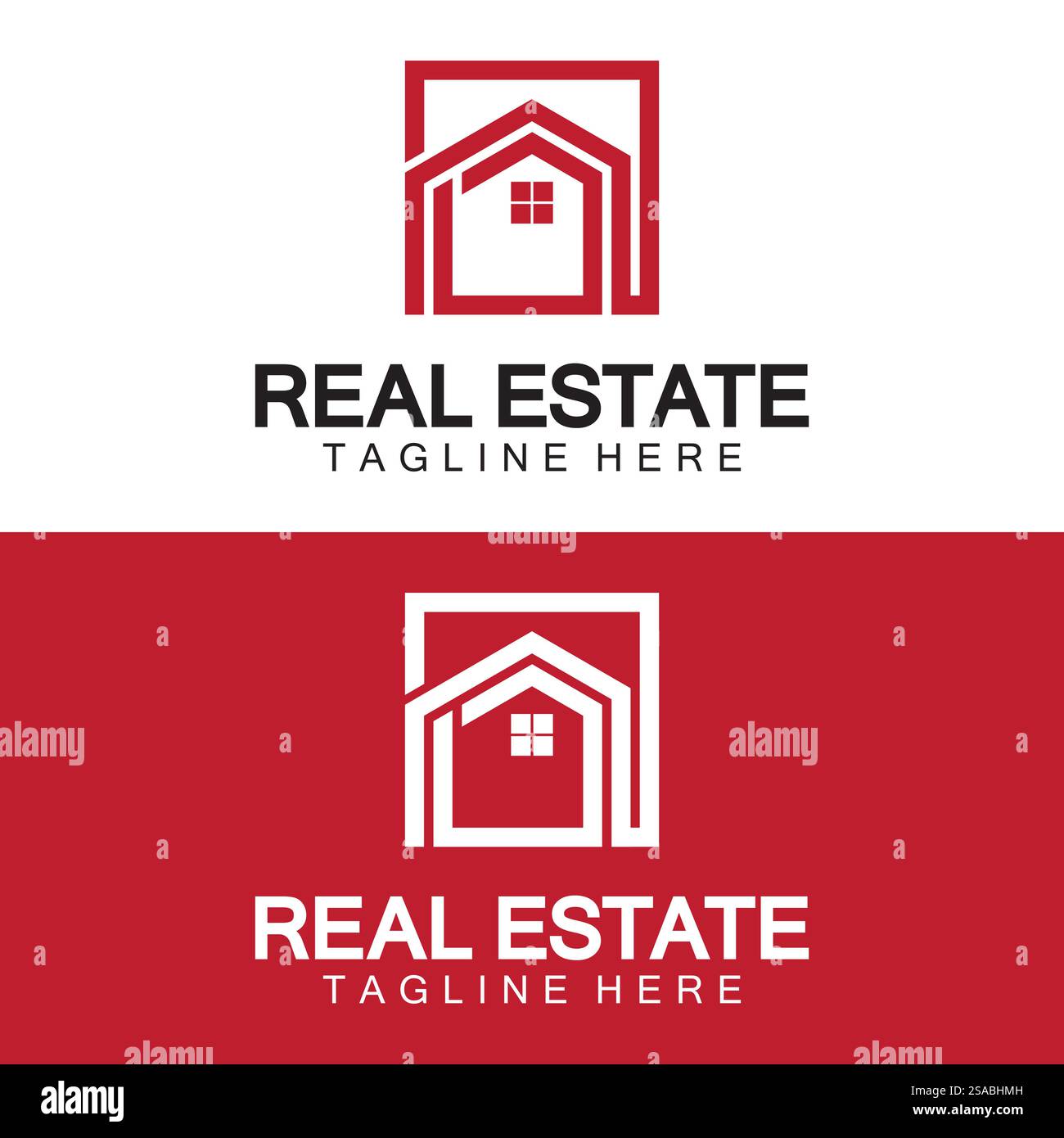 Real Estate Logo Vektor. Logo-Design-Vorlage für Immobilien-Immobilien-Illustration mit minimalistischem Konzept der Haussymbollinie Stock Vektor