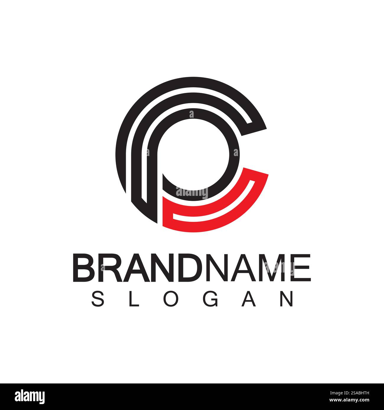 Anfangsbuchstabe Logo cp, pc, p innen c, Monogramm abgerundete Form Stock Vektor