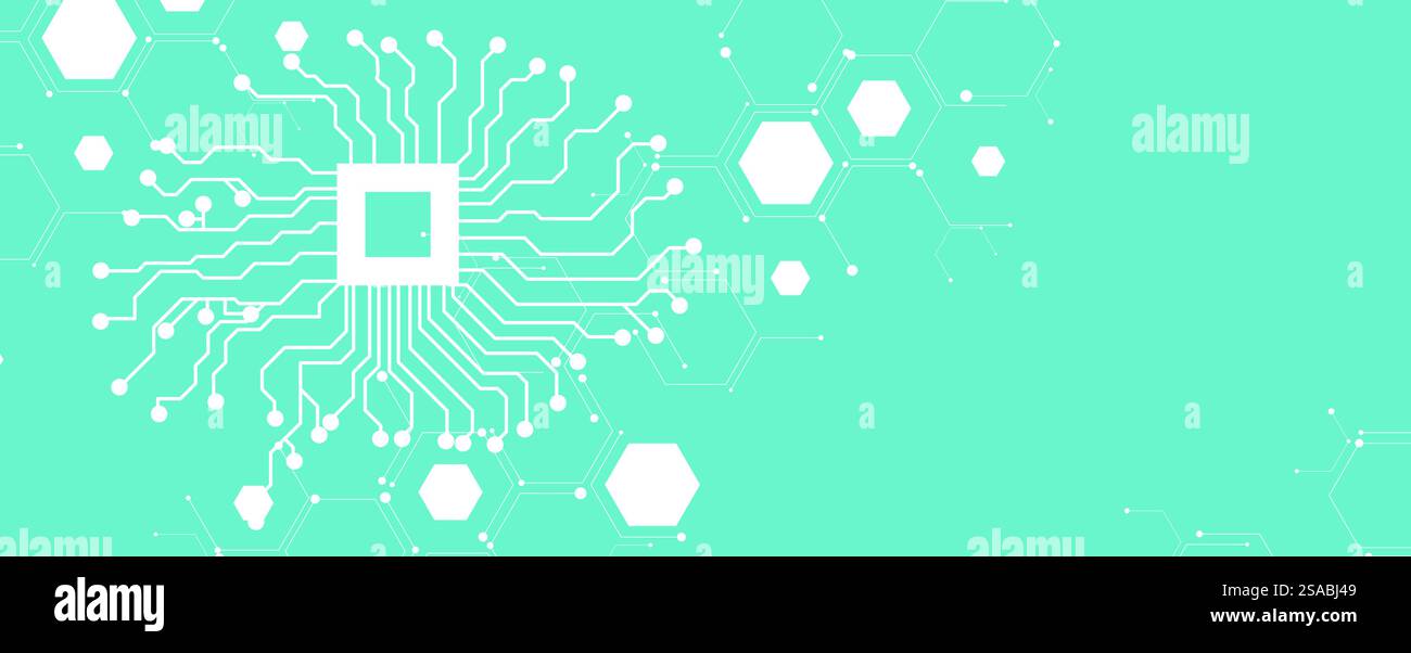 Abstraktes menschliches Gehirn. Künstliche Intelligenz neue Technologie. Futuristischer Hintergrund der Wissenschaft Stock Vektor