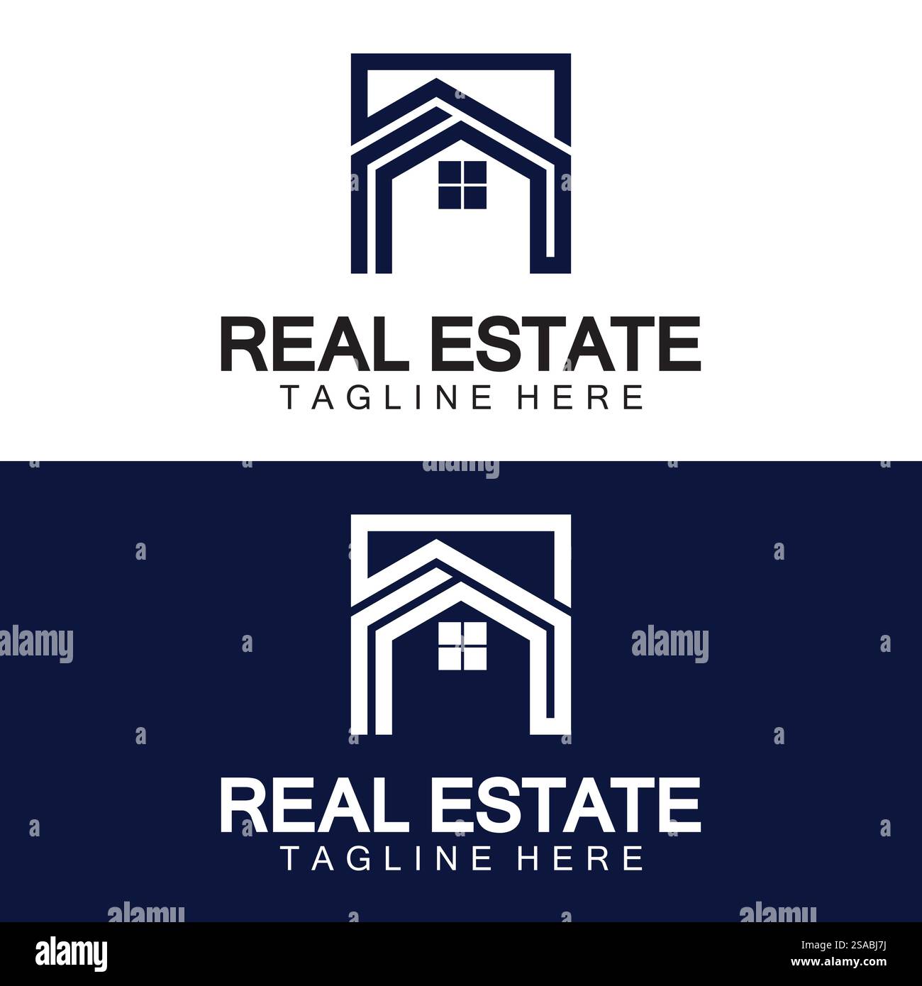 Real Estate Logo Vektor. Logo-Design-Vorlage für Immobilien-Immobilien-Illustration mit minimalistischem Konzept der Haussymbollinie Stock Vektor