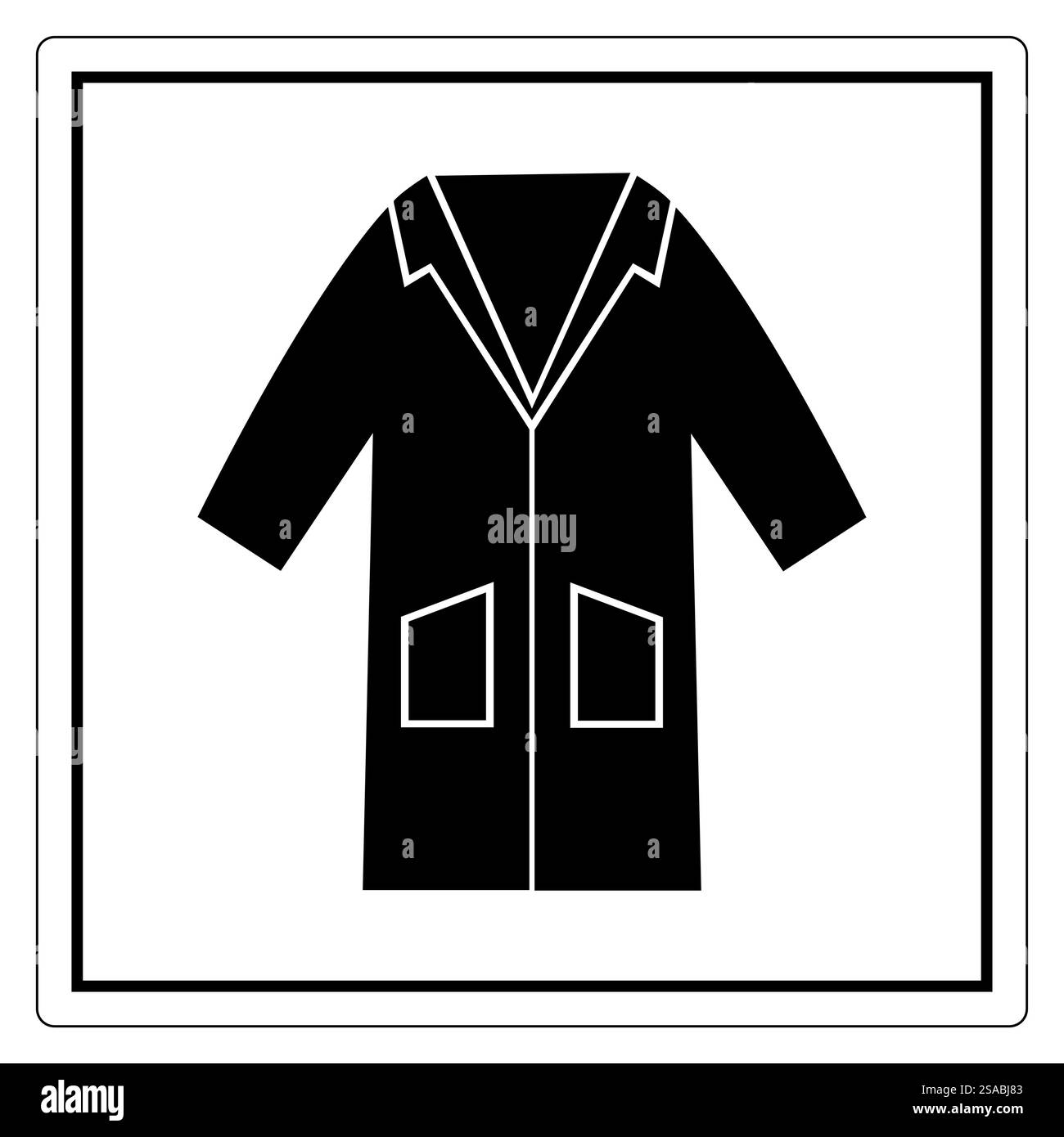 Ein einfaches schwarzes Gewand-Symbol, das sich für Grafikprojekte eignet. Dieses vielseitige Symbol steht für Kleidung und Bekleidung, ideal für verschiedene kreative Anwendungen. Stock Vektor