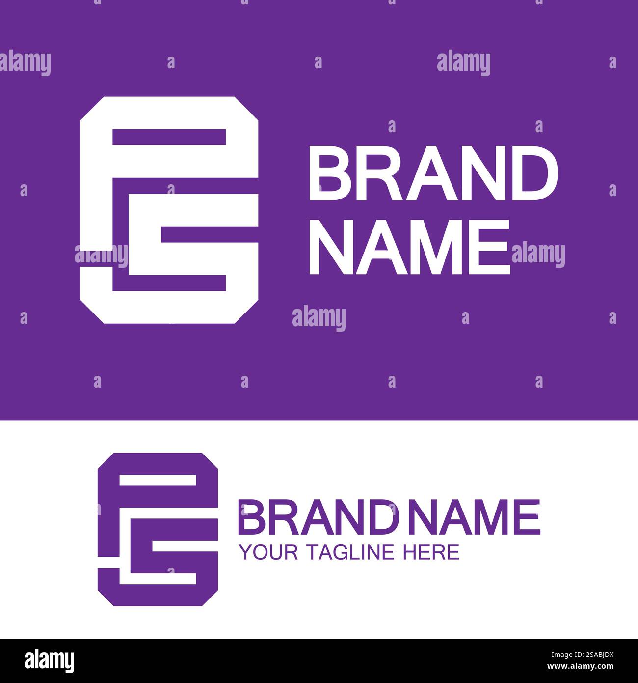 Buchstaben Monogramm-Logo PS, SP, P und S, elegantes und professionelles Letter-Design Stock Vektor