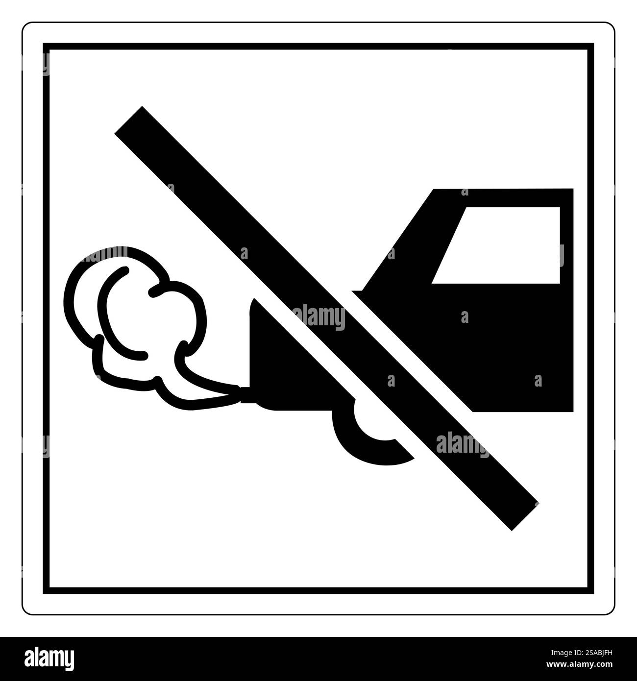 Schild „keine Fahrzeugemissionen“ für Umweltbewusstsein Stock Vektor