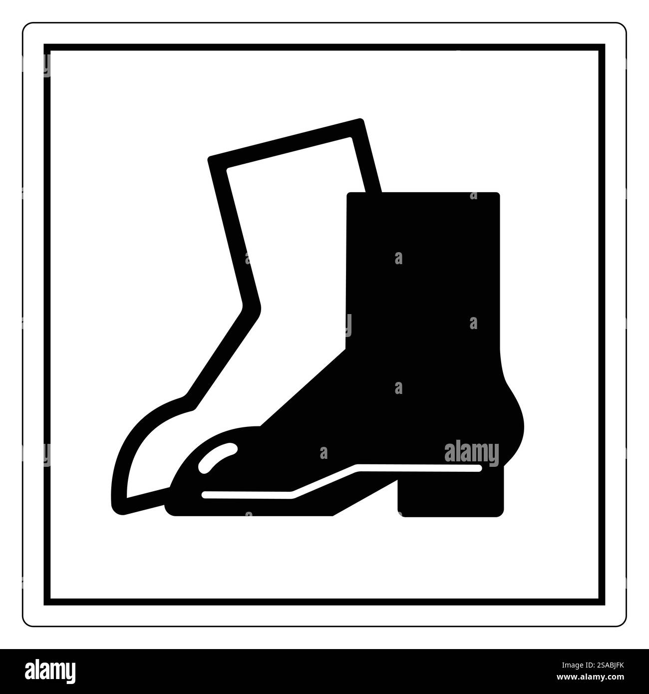 Schwarzes Symbol für stilvolle Arbeitsstiefel zur Verwendung auf Stock Images Stock Vektor