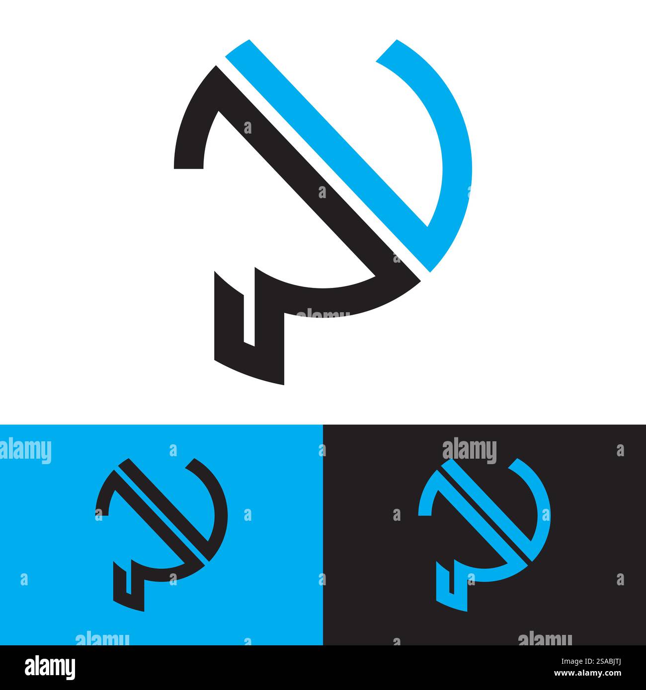 Buchstaben Monogramm-Logo PN, NP, P und N, elegantes und professionelles Letter-Icon-Design Stock Vektor
