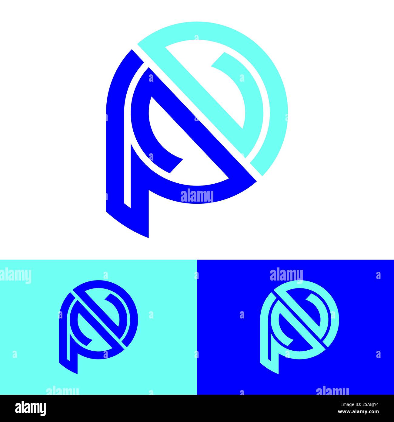 Buchstaben Monogramm-Logo PN, NP, P und N, elegantes und professionelles Letter-Icon-Design Stock Vektor