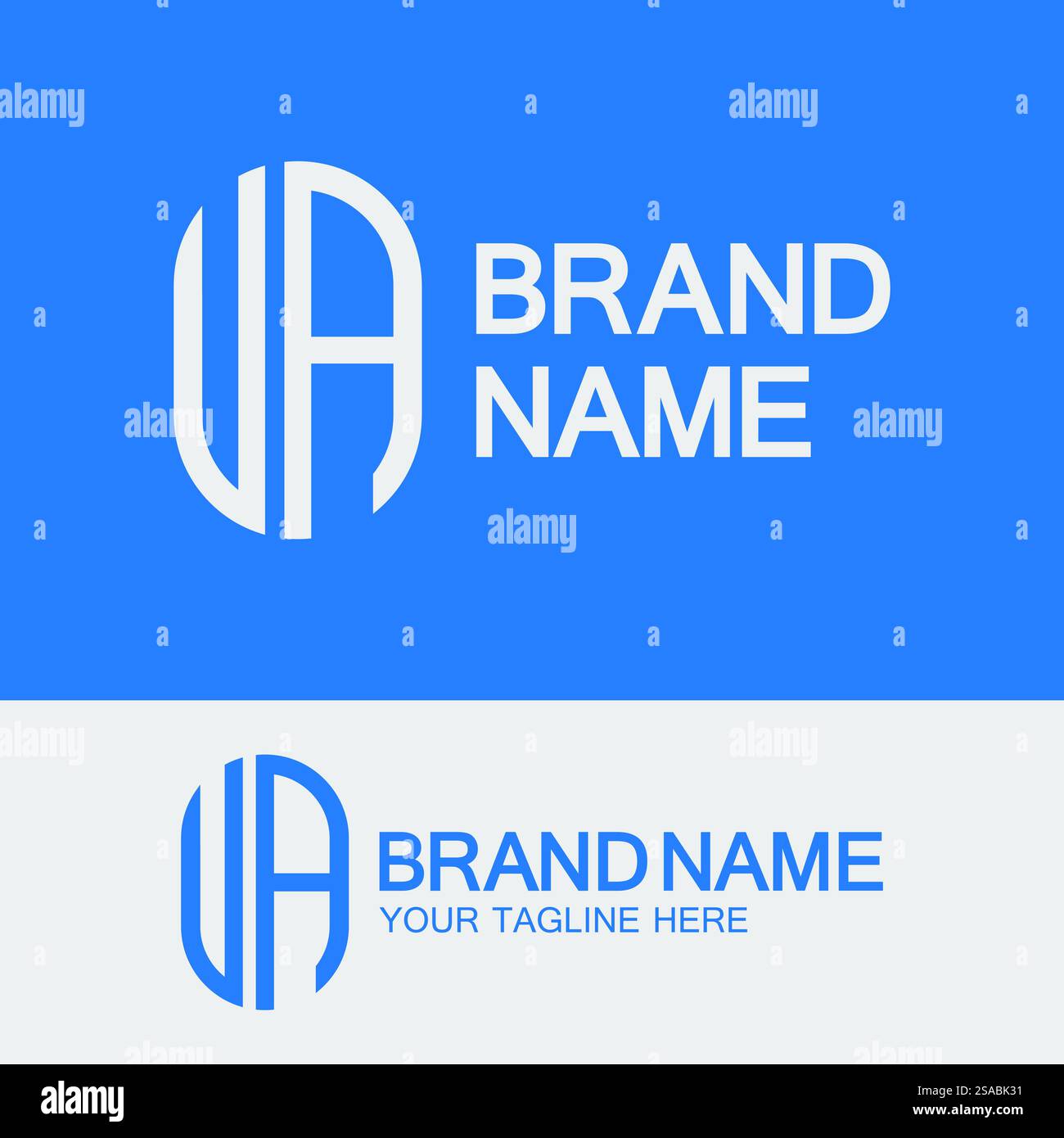 Creative Letter AU- oder UA-Logo-Vorlage Stock Vektor