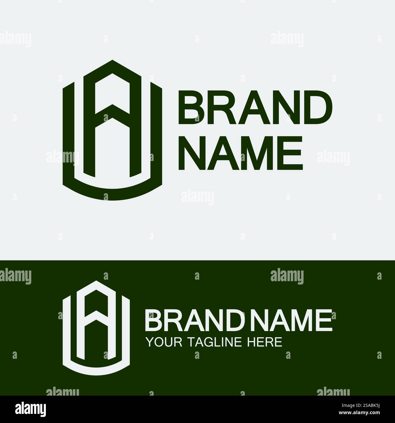 Creative Letter AU- oder UA-Logo-Vorlage Stock Vektor